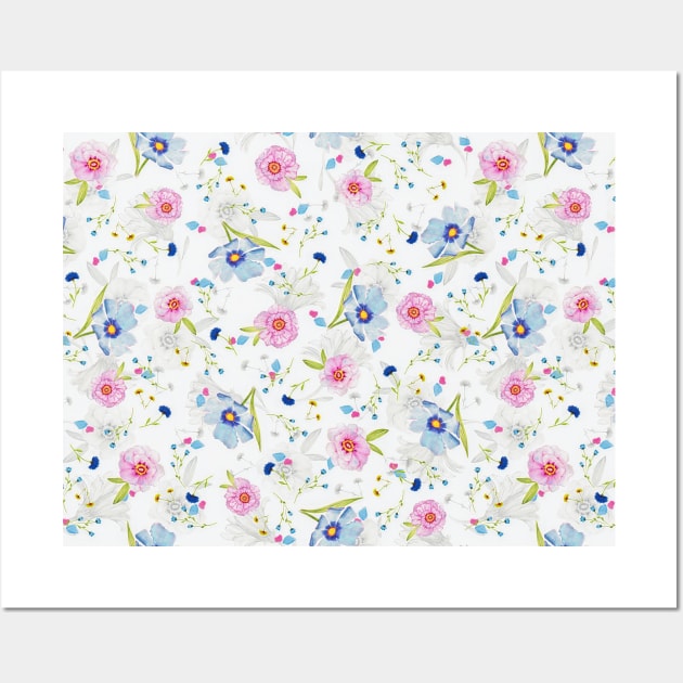 Floral Flowers Pattern Wall Art by Emart